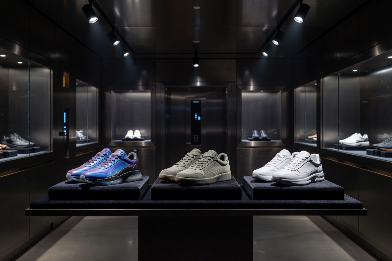Rare limited edition deadstock sneakers display in luxury vault
